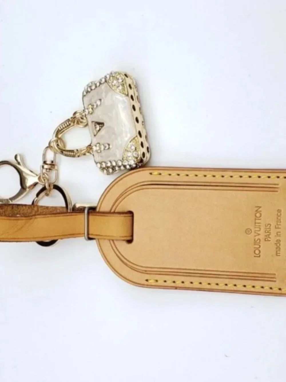 Authentic Louis Vuitton Luggage Nametag with Unbranded Keycharm